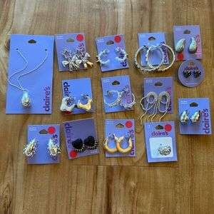 Claire's Jewelry Set with Earrings and Necklace 14 piece lot
